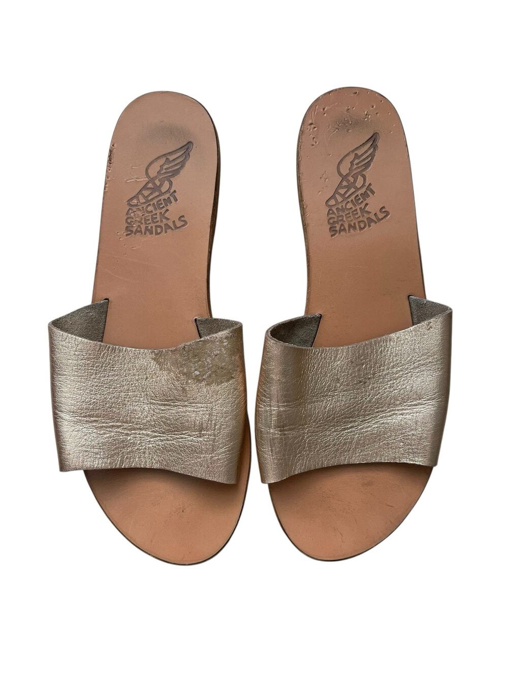 Ancient Greek Sandals EUR 41 US 10 Slide Sandals Rose Gold Casual Basic